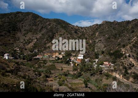 Banda de las Rosas liegt am oberen Ende des Valle Hermoso bei La Gomera im kanarischen Archipel. Stockfoto