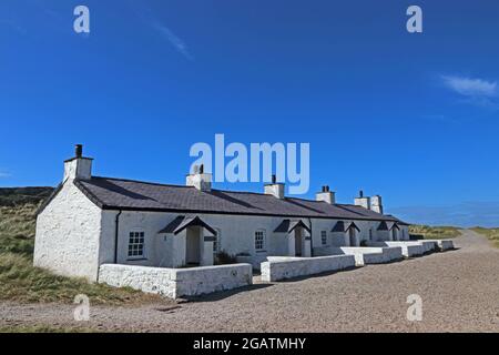 Ehemalige Pilots Cottages, Llanddwyn Island, Anglesey Stockfoto