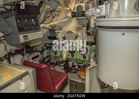 Den Helder, Niederlande. 30. Juli 2021. Das Innere eines U-Bootes. Hochwertige Fotos Stockfoto