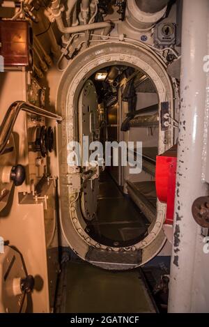 Den Helder, Niederlande. 30. Juli 2021. Das Innere eines U-Bootes. Hochwertige Fotos Stockfoto