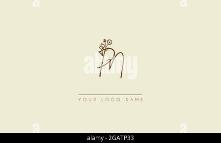 Anfangsbuchstabe PN oder NP Unterschrift handschriftliche Hochzeit botanischen floralen Symbol Logo Vektor Design Illustration Stock Vektor