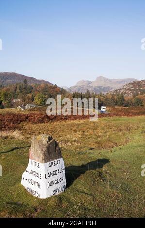 Der Neddy Boggle Stone auf Elterwater Common im Great Langdale Valley, im englischen Lake District Stockfoto