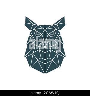 Polygonale Eule Illustration. Geometrisches Muster mit wildem Vogel. Vektordesign-Vorlage. Stock Vektor