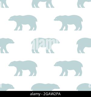 Nahtloses Eisbären-Muster. Wiederholende Tapete im skandinavischen Stil. Vektorhintergrund. Stock Vektor