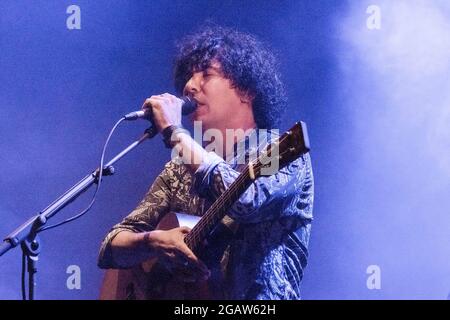 Andrea Appino (Zen Circus) durante titoloEvento, Konzert in Verucchio (RN), Italien, 29 luglio 2021 Stockfoto