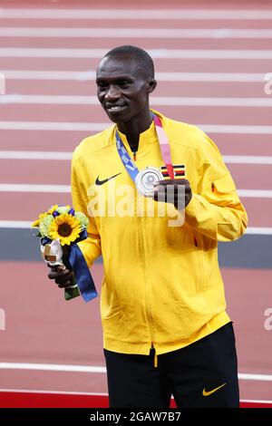 Joshua CHEPTEGEI (UGA) 2. Silbermedaille während der Olympischen Spiele Tokio 2020, Verleihung der 10000-Meter-Medaille der Leichtathletik der Männer am 31. Juli 2021 im Olympiastadion in Tokio, Japan - Foto Kishimoto / DPPI Stockfoto