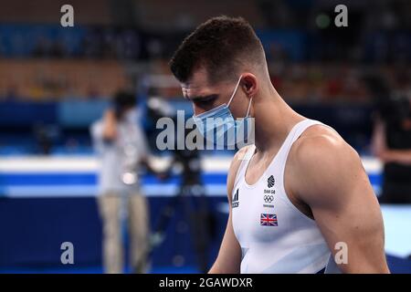 Tokio, Japan. August 2021. Künstlerische Gymnastik. Ariake Gymnastik Center. 10-1. 1chome. Ariake. Koto-ku. Tokio. Max Whitlock (GBR)l. Kredit Garry Bowden/Sport in Pictures/Alamy live News Kredit: Sport in Pictures/Alamy Live News Stockfoto