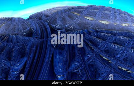 Erdige Landschaft aus Spitzenstoff 3d Render. Stockfoto