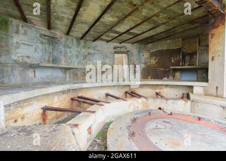 Waffenemplacemnet des Zweiten Weltkriegs, Isle of Flotta, Orkney Stockfoto