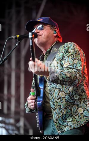 Level 42 Durchführung auf der Doncaster Racecourse Stockfoto