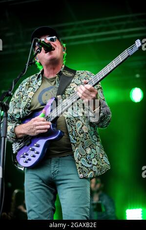 Level 42 Durchführung auf der Doncaster Racecourse Stockfoto