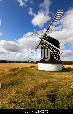 Historische Windmühle in Pitsone, Buckinghamshire, England. Stockfoto