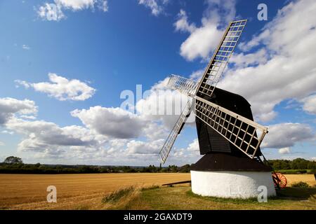 Historische Windmühle in Pitsone, Buckinghamshire, England. Stockfoto