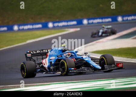 Budapest, Ungarn. August 2021. 31 OCON Esteban (Fra), Alpine F1 A521, Aktion während der Formel 1 Magyar Nagydij 2021, großer Preis von Ungarn, 11. Lauf der FIA Formel 1 Weltmeisterschaft 2021 vom 30. Juli bis 1. August 2021 auf dem Hungaroring, in Mogyorod, bei Budapest, Ungarn - Photo Xavi Bonilla / DPPI Credit: Independent Photo Agency/Alamy Live News Stockfoto