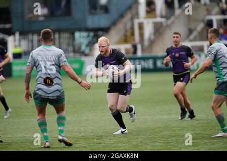 NEWCASTLE UPON TYNE, Großbritannien 1. AUGUST Liam McAvoy von Newcastle Thunder in Aktion während des BETFRED Championship-Spiels zwischen Newcastle Thunder und Whitehaven RLFC am Sonntag, 1. August 2021 im Kingston Park, Newcastle. (Quelle: Chris Lishman | MI News) Stockfoto