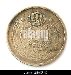 Jordanische 100 Fils Münze - 1949 - Abdullah I Version Stockfoto