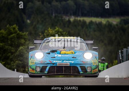 22 Campbell Matt (aus), Bamber Earl (nzl), Jaminet Mathieu (Fra), GPX Martini Racing, Porsche 911 GT3-R (911.II), Action während der TotalEnergies 24 Hours of Spa, 6. Lauf der Fanatec GT World Challenge Europe 2021 Powered by AWS, vom 28. Juli bis 1. August 2021 auf dem Circuit de Spa-Francorchamps, In Stavelot, Belgien - Foto François Flamand / DPPI Stockfoto