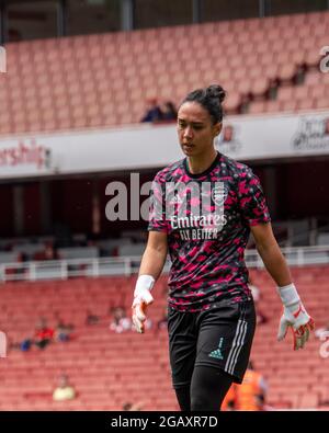 London, Großbritannien. August 2021. Manuela ZINSBERGER, die im Sommer 2019 während des Spiels Arsenal Women gegen Chelsea Women für die Mind Series of London Friendlies im Emirates Stadium zu den Gunners aus Bayern München kam.Quelle: SPP Sport Pressefoto. /Alamy Live News Stockfoto