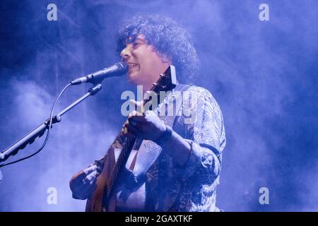 Andrea Appino (Zen Circus) durante titoloEvento, Konzert in Verucchio (RN), Italien, 29 luglio 2021 Stockfoto