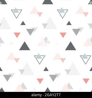 Abstraktes geometrisches skandinavisches Nahtmuster. Mehrfarbige Dreiecke. Vektorgrafik. Stock Vektor