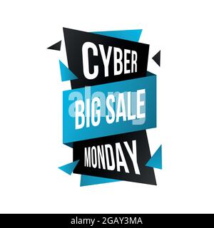 Aufkleber „Cyber Monday“. Big Sale Rabatt Banner Design. Vektorgrafik. Stock Vektor