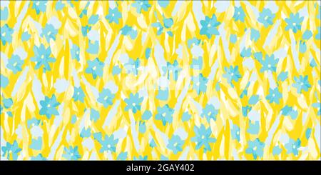 Vektor Blumenmuster in Malstil. Nahtloses Muster für Stoff, Chintz, Design. Stock Vektor