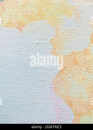 Ölgemälde abstrakten leichten Schlaganfall. Pinsel Textur Nahaufnahme Makro handgezeichnete Kunst. Pastell Farbe weiß gelb Raum Illustration. Stockfoto