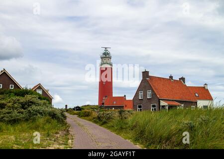 Leuchtturm Eierland auf der Insel Texel, Wattenmeer, Nordholland, Niederlande Stockfoto