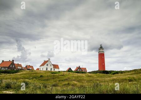 Leuchtturm Eierland auf der Insel Texel, Wattenmeer, Nordholland, Niederlande Stockfoto