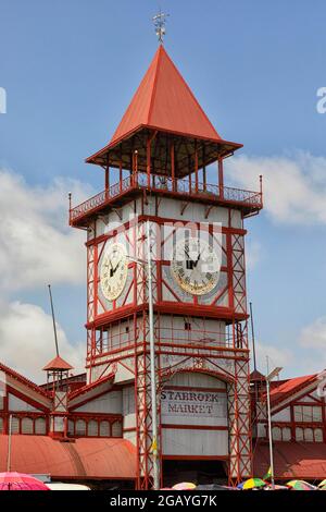 Stabroek Market Uhrenturm in Georgetown Guyana Südamerika Stockfoto