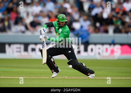 LONDON, GROSSBRITANNIEN. August 2021. Alex Davies von Southern Brave während der Hundert zwischen London Spirit und Southern Brave bei Lord's am Sonntag, 01. August 2021 in LONDON ENGLAND. Kredit: Taka G Wu/Alamy Live Nachrichten Stockfoto