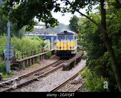 DC Rail Class 60 Heavy Freight Locomotive 60029 Ben Nevis nähert sich Peterborough auf der Ely nach Peterborough Line an Stockfoto