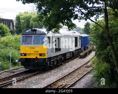 DC Rail Class 60 Heavy Freight Locomotive 60029 Ben Nevis nähert sich Peterborough auf der Ely nach Peterborough Line an Stockfoto