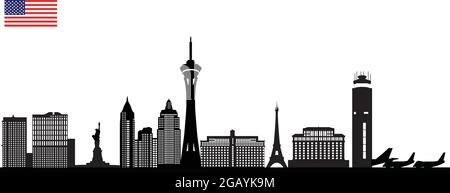 Illustration der Skyline von Las vegas Stock Vektor