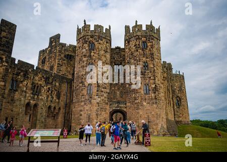 Alnwick Castle, Northumberland, Juni 2021 Stockfoto