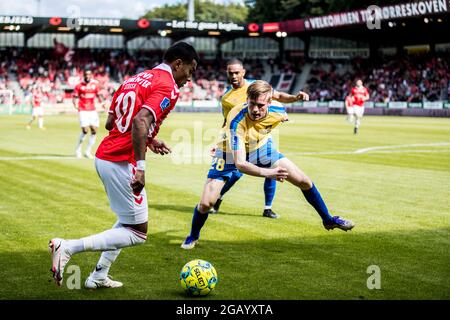 Vejle, Dänemark. August 2021. Anton Skipper (28) aus Broendby, GESEHEN WÄHREND des 3F Superliga-Spiels zwischen Vejle Boldklub und Broendby IF im Vejle Stadion in Vejle. (Foto: Gonzales Photo/Alamy Live News Stockfoto