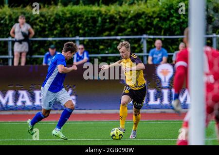 Kopenhagen, Dänemark. 31. Juli 2021. Casper Tengstedt (17) von AC Horsens beim NordicBet Liga-Spiel zwischen Fremad Amager und AC Horsens im Sundby Idraetspark in Kopenhagen. (Foto: Gonzales Photo - Robert Hendel). Stockfoto