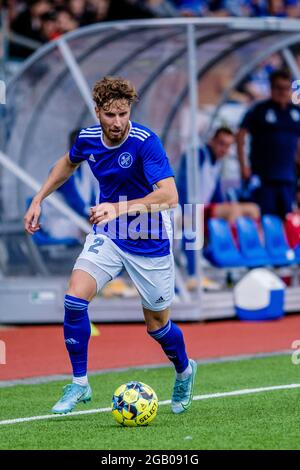 Kopenhagen, Dänemark. 31. Juli 2021. Marcus Mlynikowski (2) von Fremad Amager beim NordicBet Liga-Spiel zwischen Fremad Amager und AC Horsens im Sundby Idraetspark in Kopenhagen. (Foto: Gonzales Photo - Robert Hendel). Stockfoto