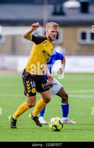 Kopenhagen, Dänemark. 31. Juli 2021. Jonas Gemmer (14) von AC Horsens beim NordicBet Liga-Spiel zwischen Fremad Amager und AC Horsens im Sundby Idraetspark in Kopenhagen. (Foto: Gonzales Photo - Robert Hendel). Stockfoto