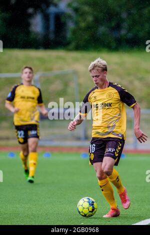 Kopenhagen, Dänemark. 31. Juli 2021. August Edvald Hlynsson (16) von AC Horsens beim NordicBet Liga-Spiel zwischen Fremad Amager und AC Horsens im Sundby Idraetspark in Kopenhagen. (Foto: Gonzales Photo - Robert Hendel). Stockfoto