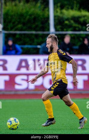 Kopenhagen, Dänemark. 31. Juli 2021. Tonny Brochmann (89) von AC Horsens beim NordicBet Liga-Spiel zwischen Fremad Amager und AC Horsens im Sundby Idraetspark in Kopenhagen. (Foto: Gonzales Photo - Robert Hendel). Stockfoto