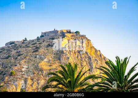 Ein Blick auf die Festung Palamidi in Nafplio, Griechenland Stockfoto