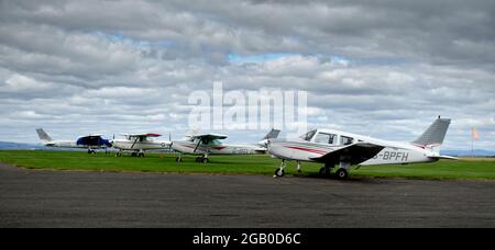 Flugstunden am Flughafen Perth Stockfoto