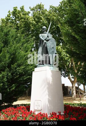 Statue von Dom Afonso Henriques im Garten Portas do Sol, Santarem, Portugal Stockfoto