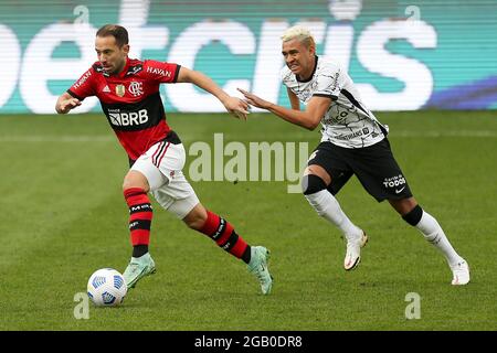 São PAULO, SP - 01.08.2021: CORINTHIANS X FLAMENGO - Everton Ribeiro während des Spiels zwischen Corinthians und Flamengo in der Neo Química Arena in São Paulo, SP. Das Spiel gilt für die 14. Runde der Brasileirão 2021. (Foto: Marco Galvão/Fotoarena) Stockfoto