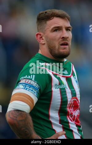 Leeds, Großbritannien. August 2021. Emerald Headingley Stadium, Leeds, West Yorkshire, 1. August 2021. Betfred Super League - Leeds Rhinos vs Warrington Wolves Daryl Clark of Warrington Wolves Credit: Touchlinepics/Alamy Live News Stockfoto