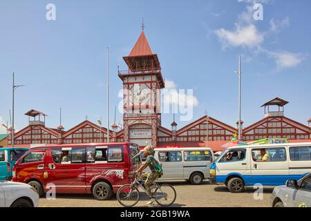 Stabroek Market Uhrenturm in Georgetown Guyana Südamerika Stockfoto