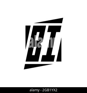 BI-Logo-Monogramm mit moderner Konzept-Design-Vorlage isoliert auf weißem Hintergrund Stock Vektor
