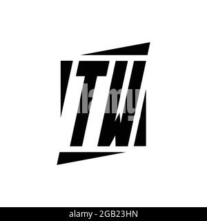 TW Logo-Monogramm mit modernem Konzept Design Vorlage isoliert auf weißem Hintergrund Stock Vektor