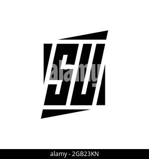 SU Logo Monogramm mit modernen Stil Konzept Design-Vorlage isoliert auf weißem Hintergrund Stock Vektor